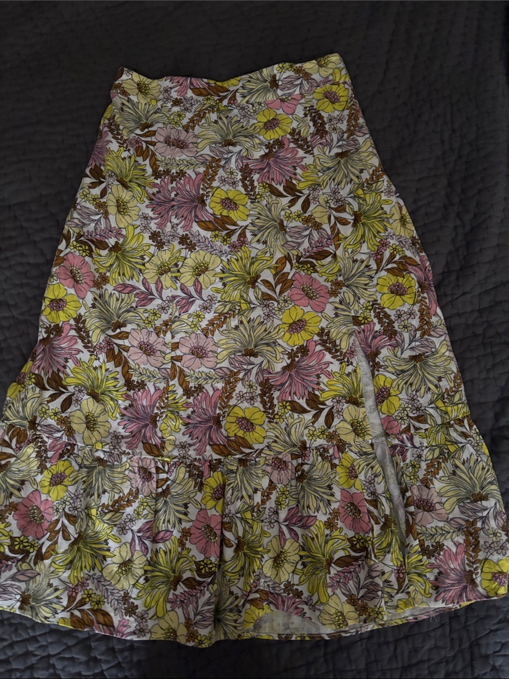 Loft Floral Ruffle Hem Women's Skirt